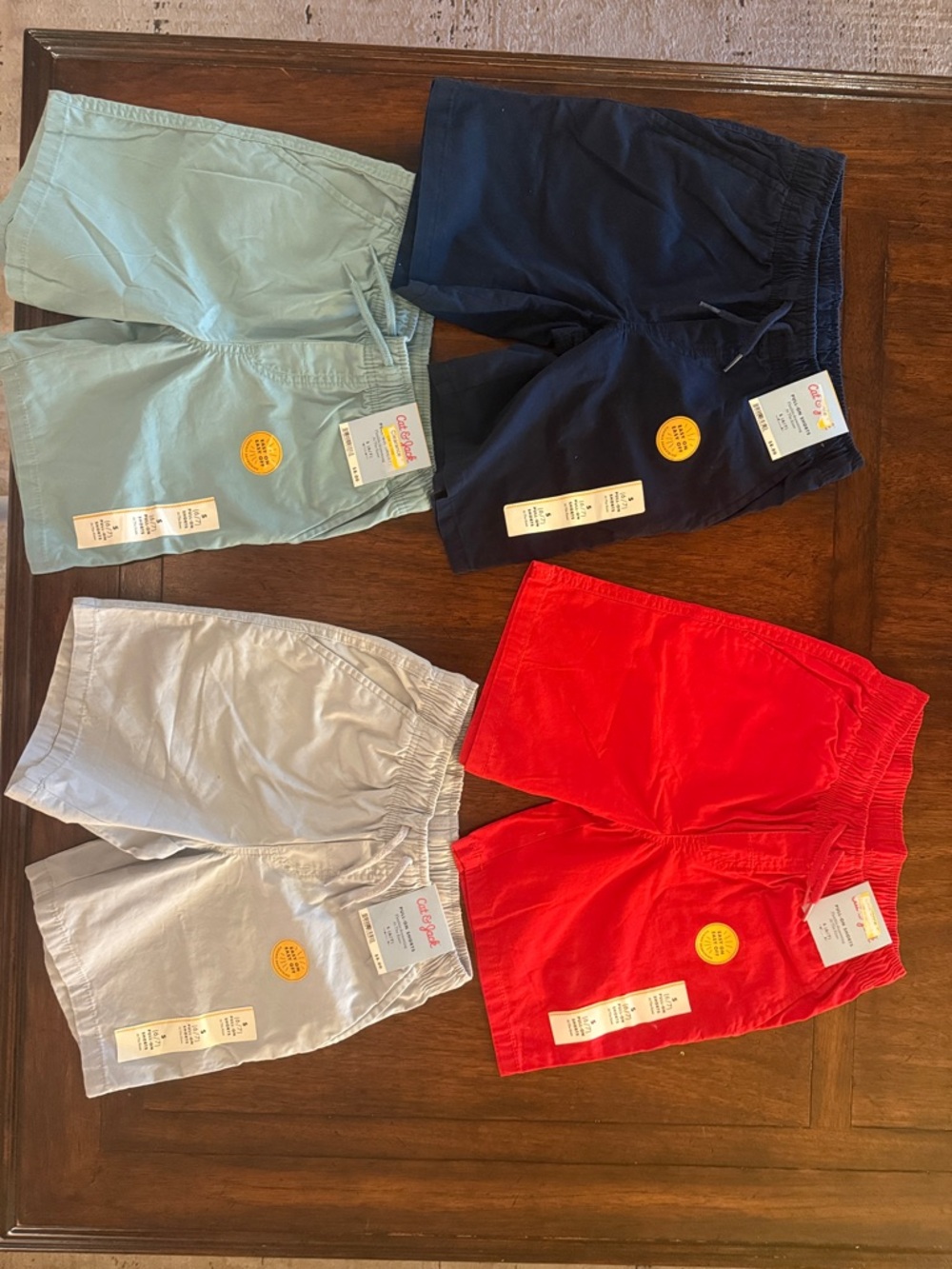 Cat & Jack Kids Elastic-Waist Shorts in Red, Navy, Light Blue, Gray- Size 6/7